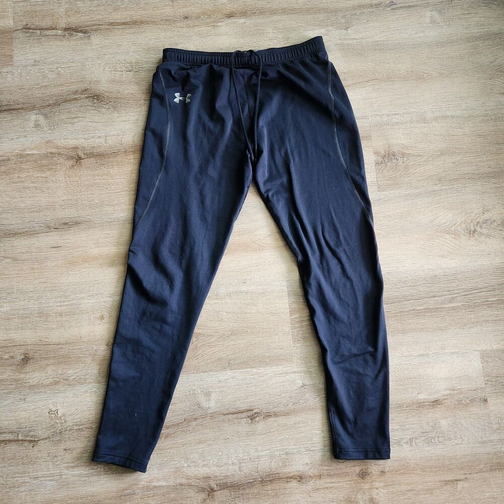 Under Armour~Leggings Sz Large, Black Coldgear Compression, Performance Apparel